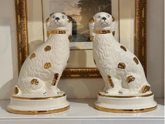 Vintage Pair of Staffordshire Style Ceramic Spaniel Dogs by Chelsea House