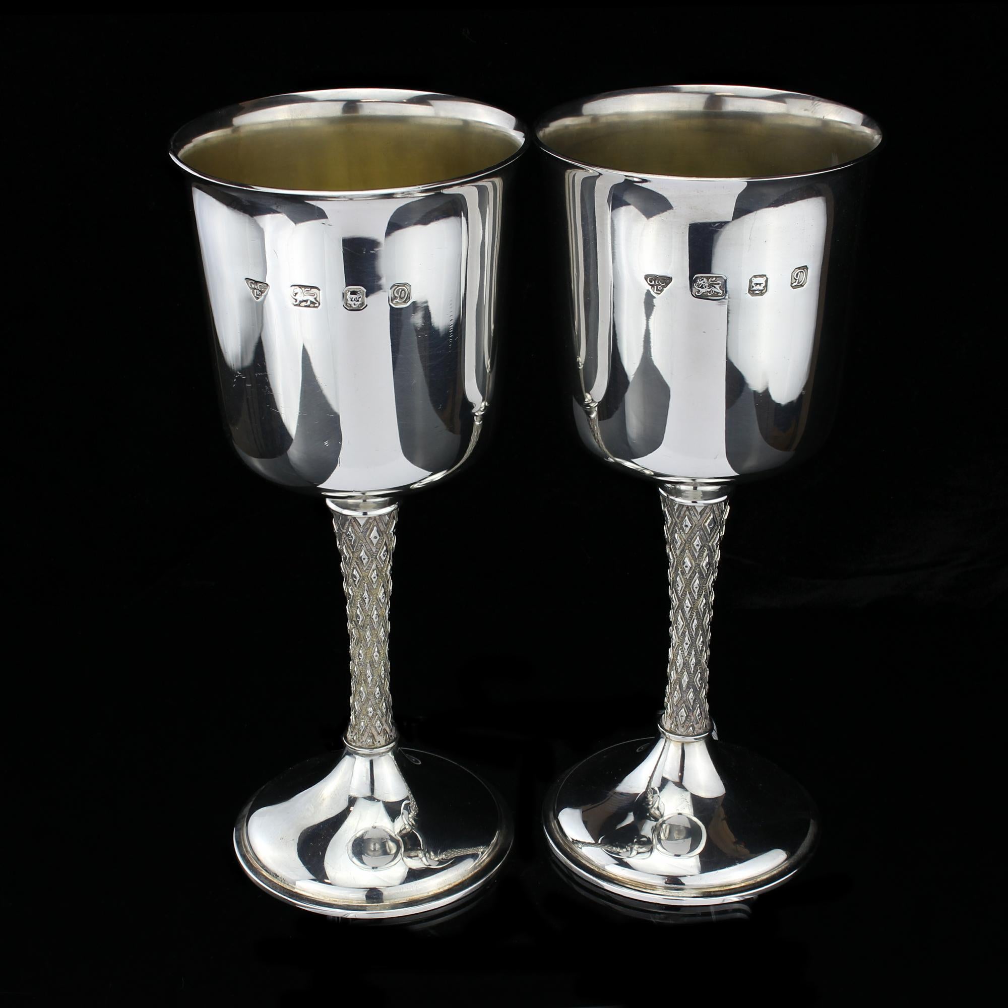 You’ve been looking for a set of goblets to match your silverware, but you can't find anything that's just right.

These vintage sterling silver goblets are the perfect addition to any table setting! They're made by Garrard & Co and designed by
