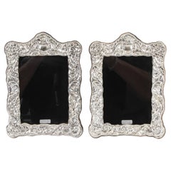 Vintage Pair of Sterling Silver Photo Frames by Harry Frane, London, 2010