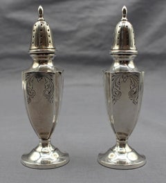 Vintage Pair of Sterling Silver Salt & Pepper Casters by Fisher Company