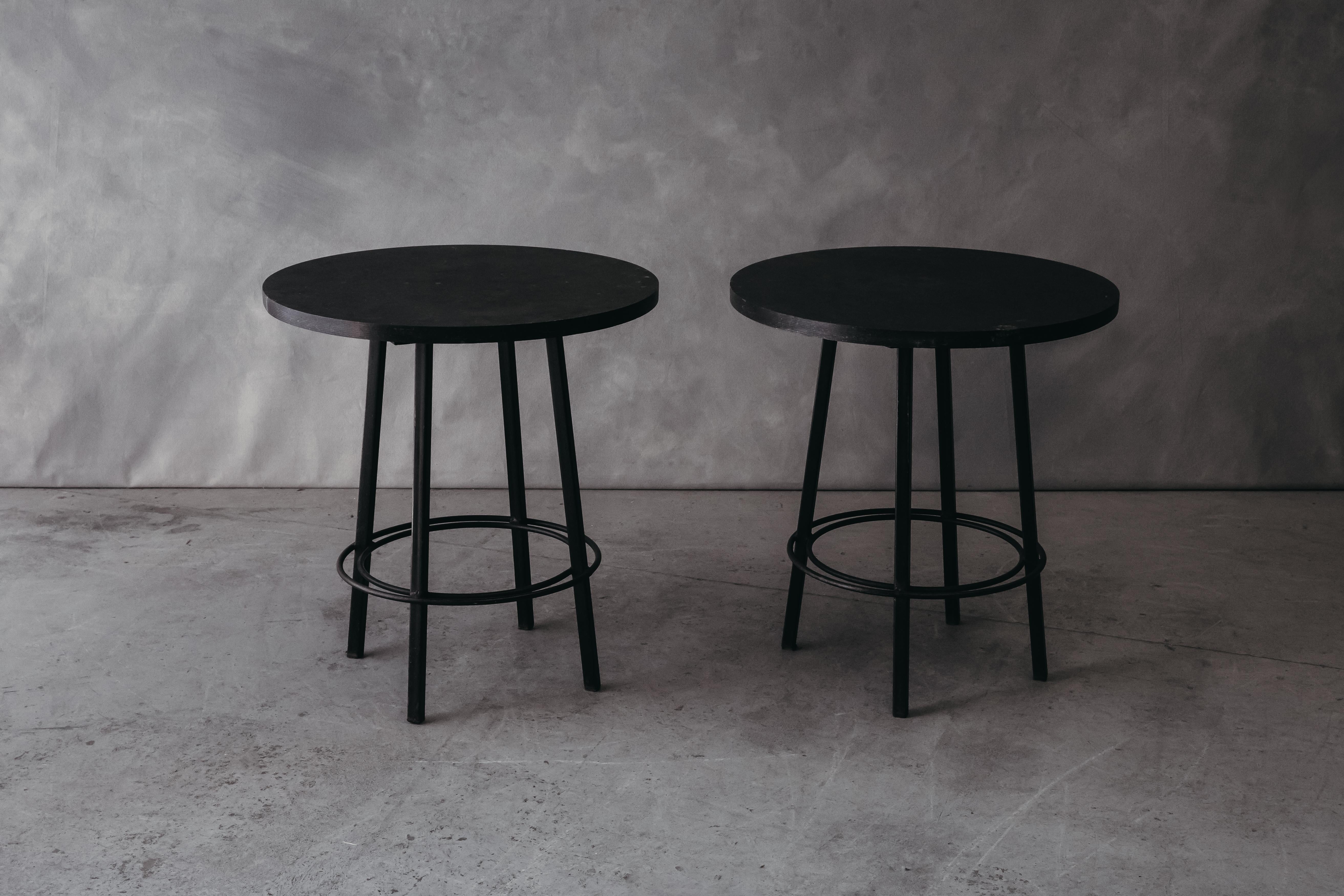 European Vintage Pair of Stone Bistro Tables from France, circa 1970 For Sale