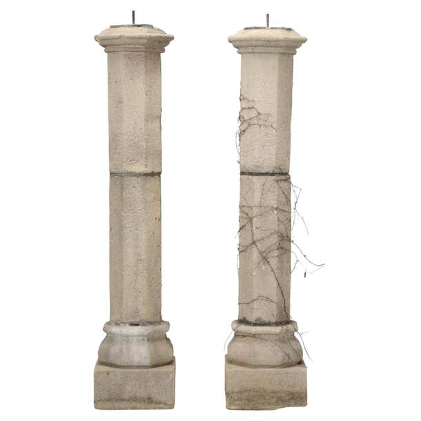 Vintage Pair of Stone Composition Columns from England Made from ...