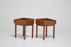 Vintage Pair of Swedish Minimalist Teak Bedside Tables, 1960s.