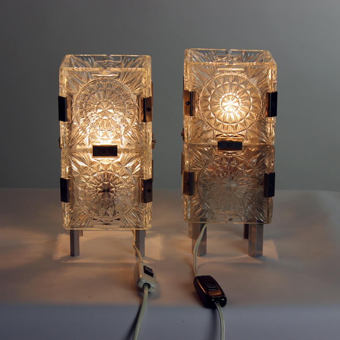 Vintage Pair of Table Lamps by Kamenicky Senov, Czechoslovakia, 1970s In Good Condition For Sale In Zohor, SK