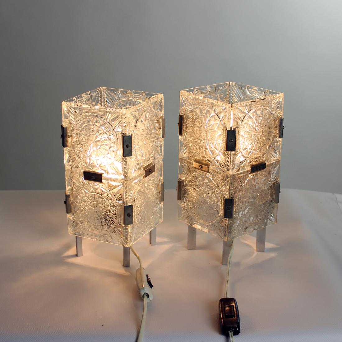 Vintage Pair of Table Lamps by Kamenicky Senov, Czechoslovakia, 1970s For Sale 1