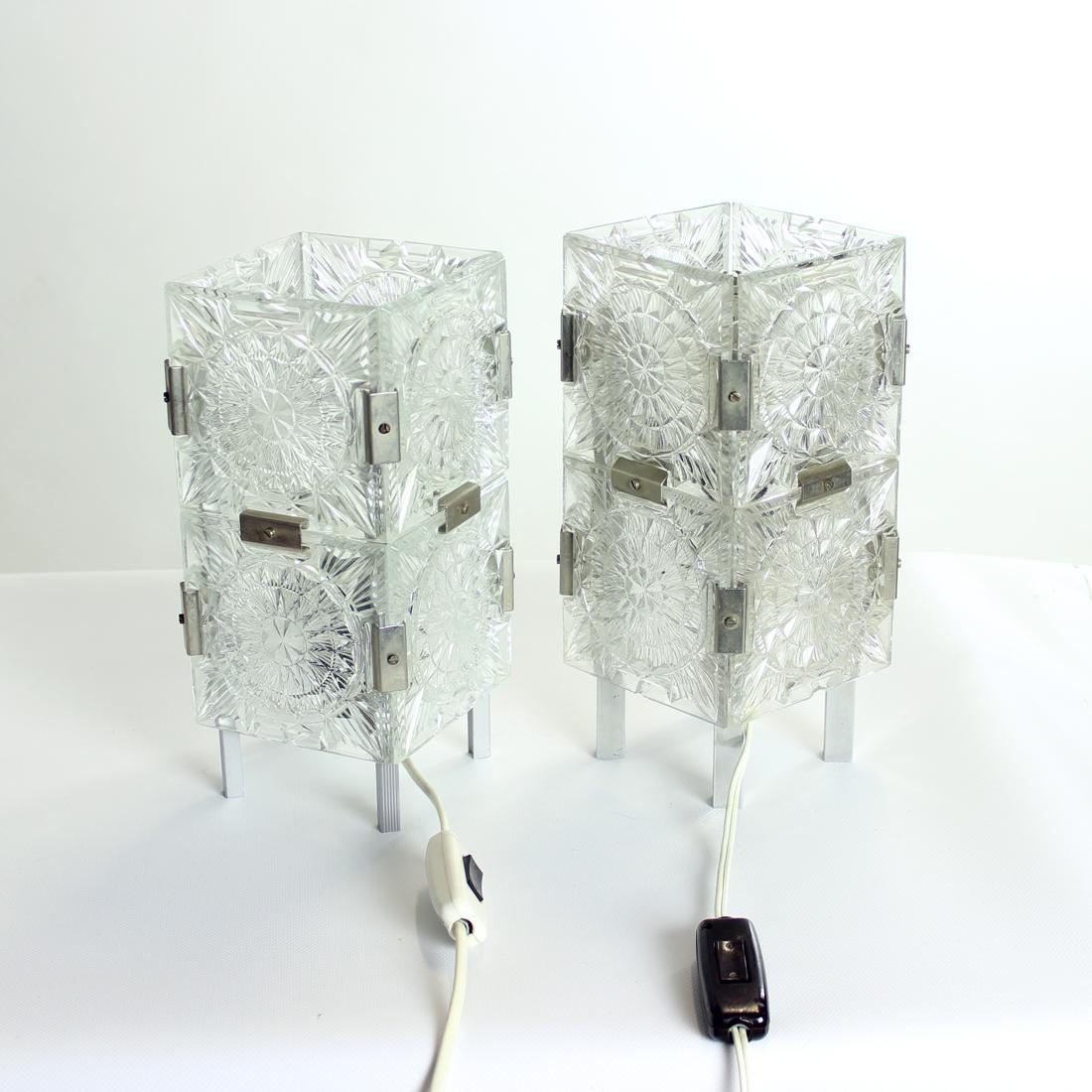 Vintage Pair of Table Lamps by Kamenicky Senov, Czechoslovakia, 1970s For Sale 2