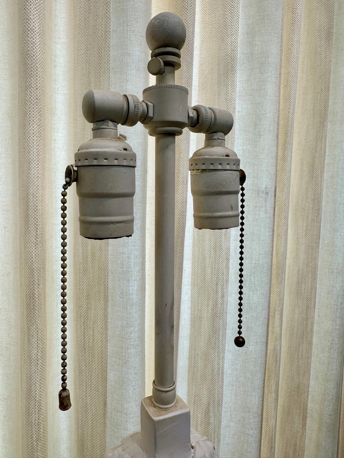 Vintage Pair of Tete du Femme Plaster Table Lamps After Alberto Giacometti 3