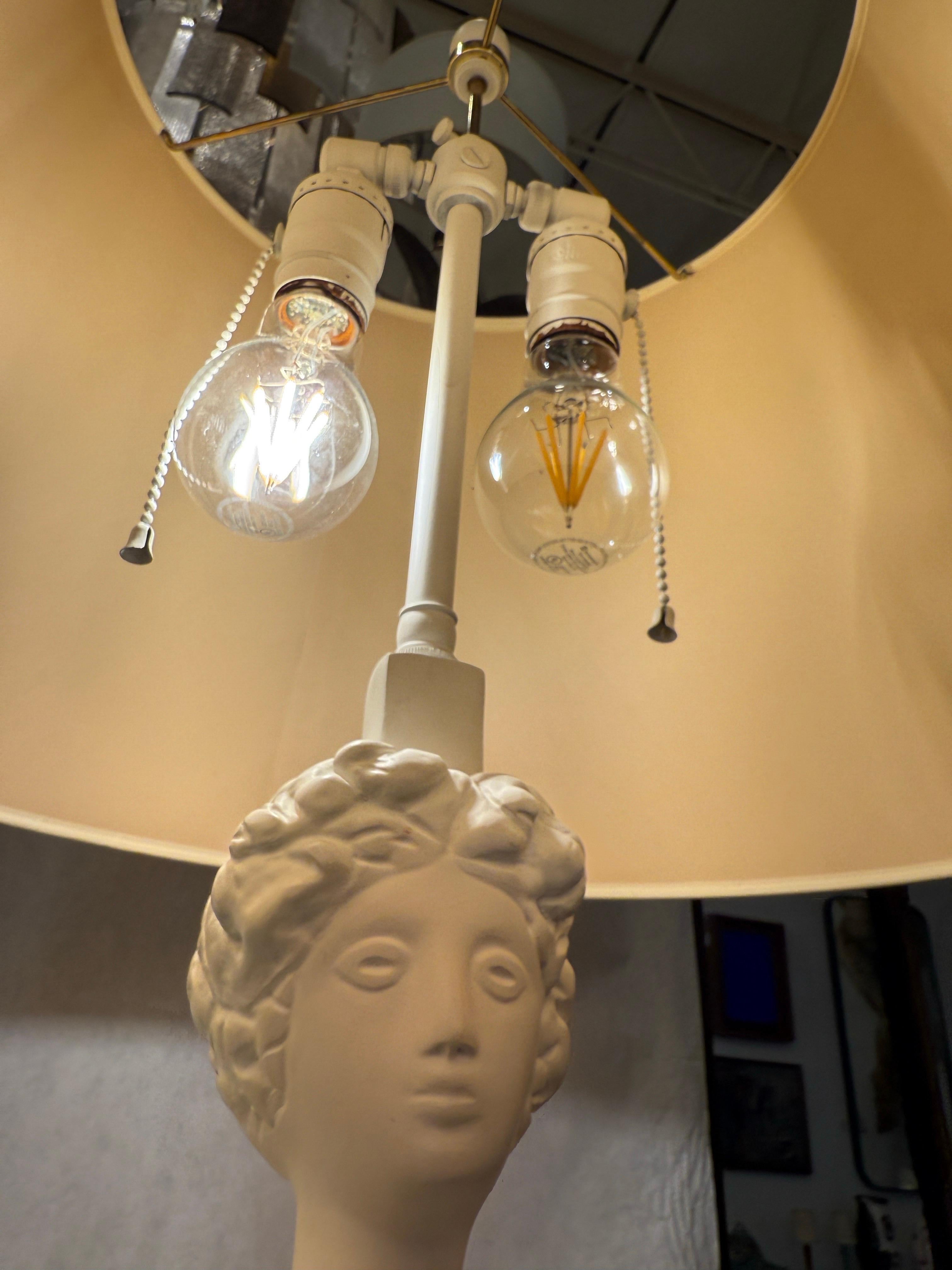 Dipinto Coppia vintage di lampade da tavolo in gesso Tete-du-Femme di Alberto Giacometti, COPPIA in vendita