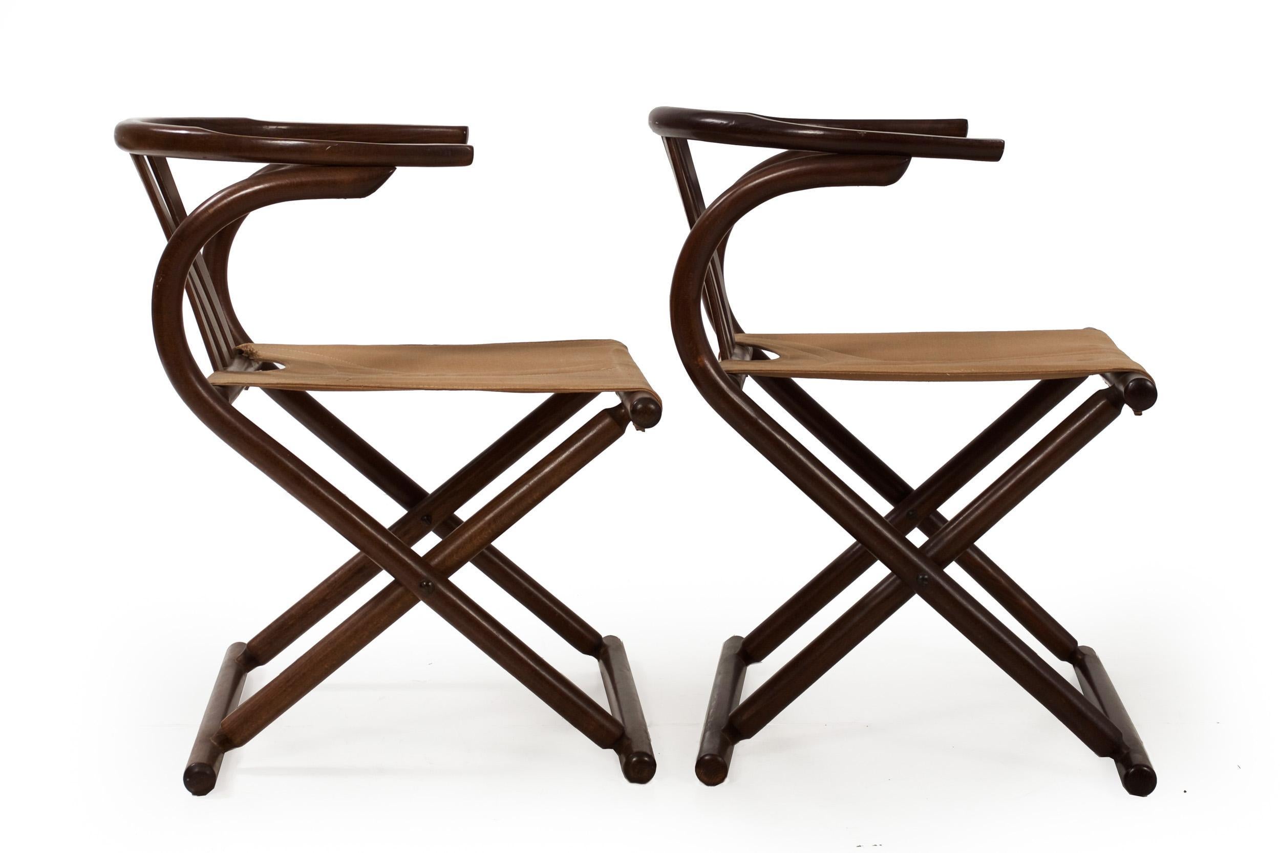 Vintage Pair of Thonet-Style Mid-Century Modern Bentwood Folding Chairs c. 1960s In Good Condition In Shippensburg, PA