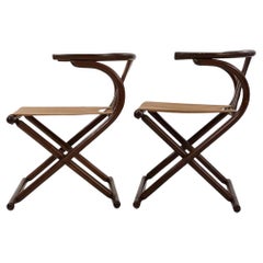 Paire de chaises pliantes vintage en bois cintré de style Thonet, mi-siècle moderne, vers les années 1960