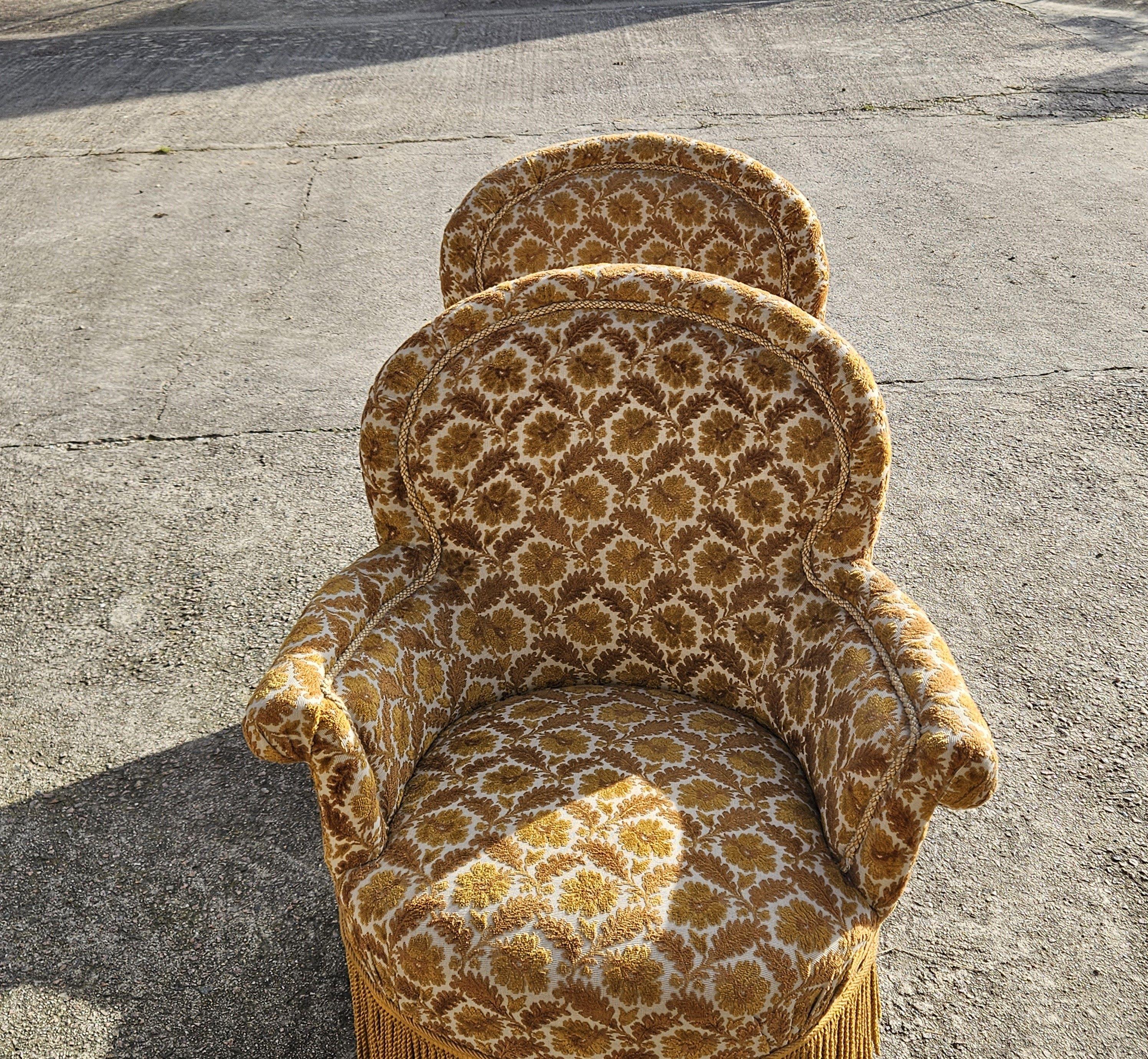Vintage Pair of Toad Armchairs-Crapaud Seater-Lounge Seats-50s 2