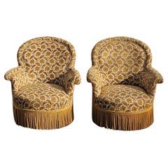 Vintage Pair of Toad Armchairs-Crapaud Seater-Lounge Seats-50s