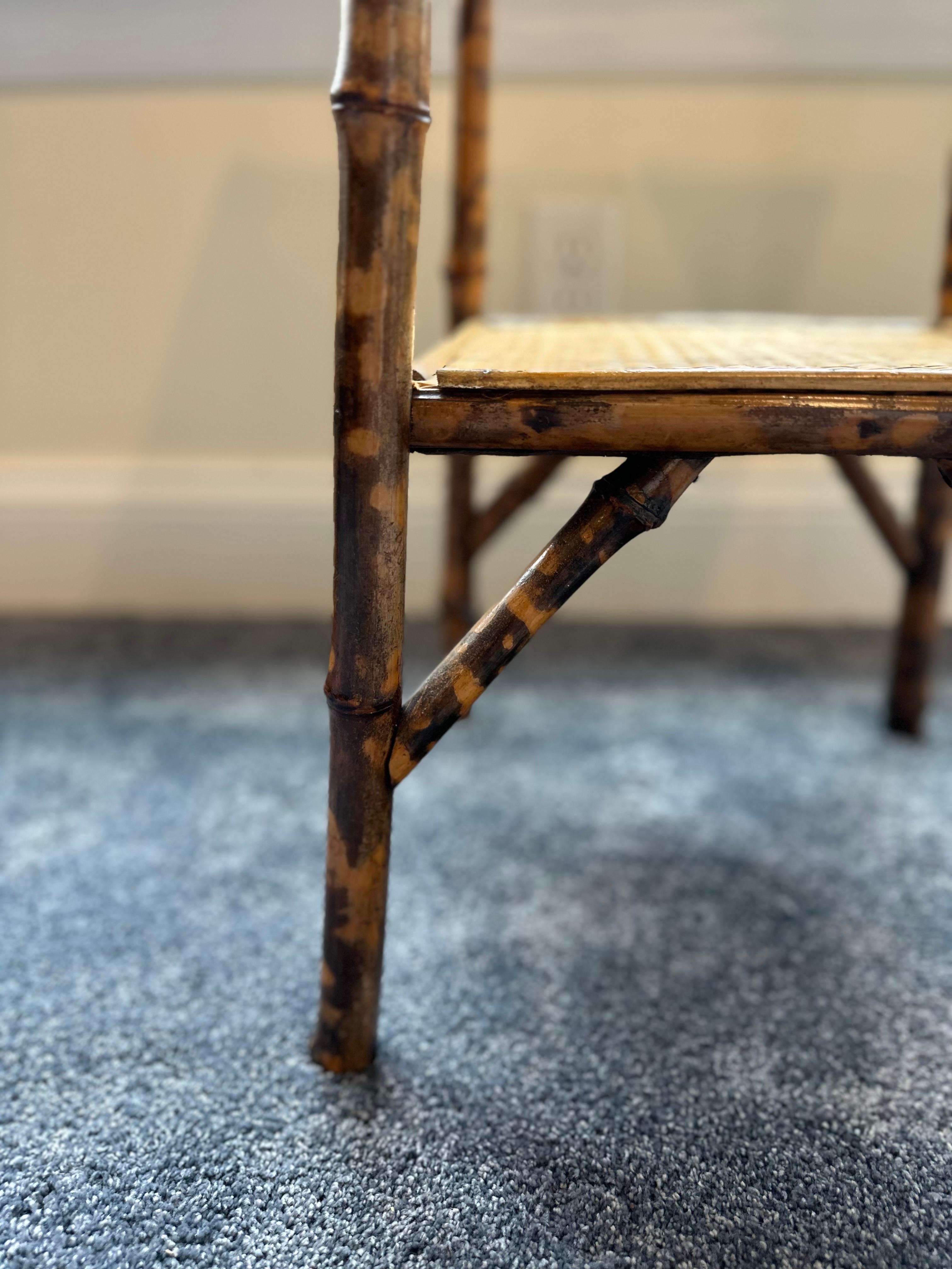 Vintage Pair of Tortoise Bamboo and Rattan End Tables 3