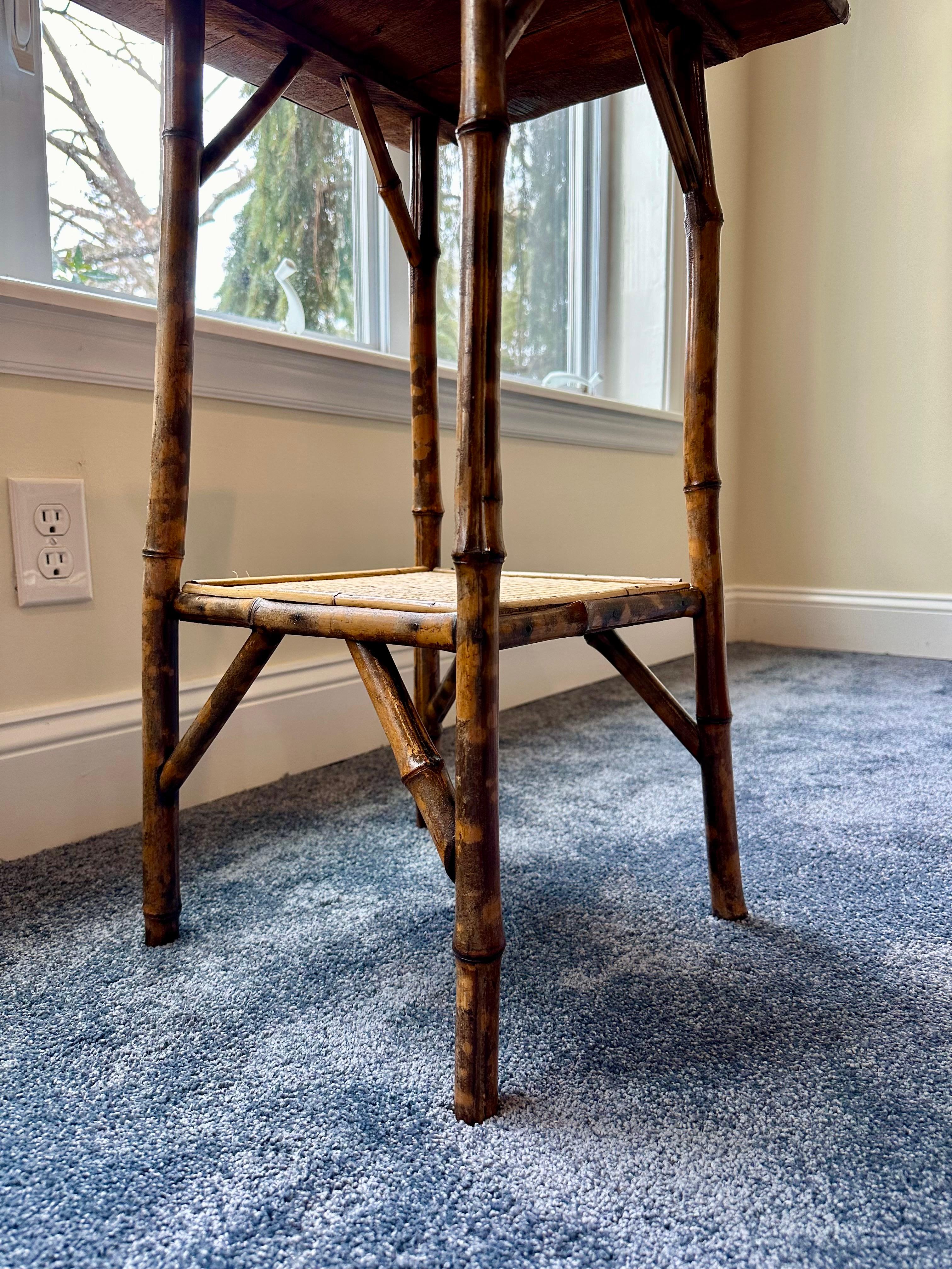 Vintage Pair of Tortoise Bamboo and Rattan End Tables 8