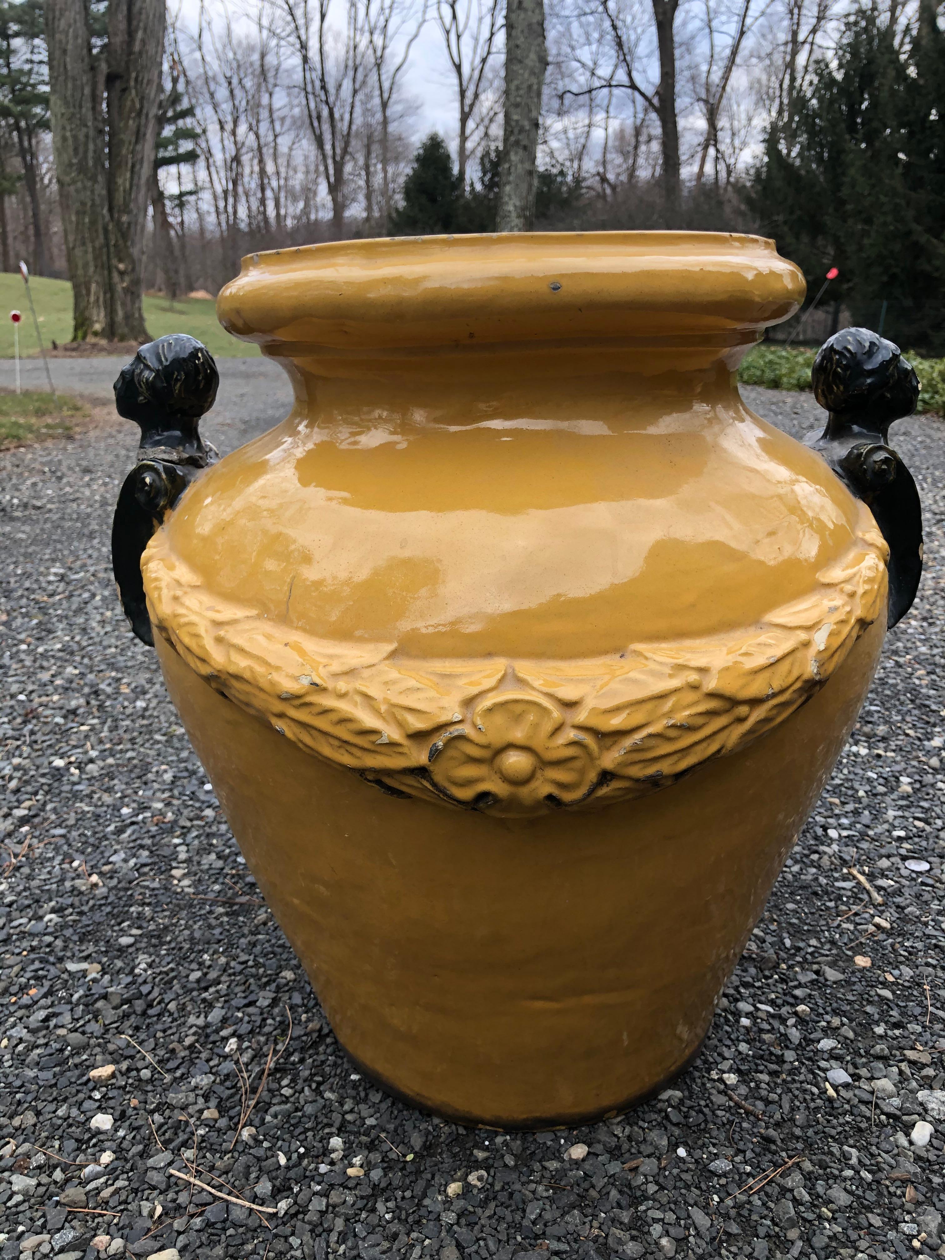 Vintage Pair of Tuscan Jardinières In Good Condition In Hopewell, NJ