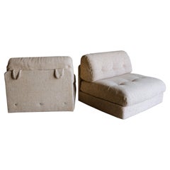 Vintage Pair of Upholstered Lounge Chairs from France, Circa 1970