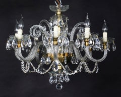 Vintage Pair of Venetian 8 Light Chandeliers 20th Century