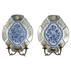 Coppia vintage di applique a specchio in stile veneziano di Maitland Smith