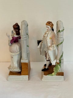 Vintage pair of  victorian statues a victorian couple