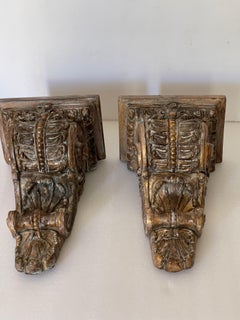 Vintage Pair of Wall Btackets Distressed