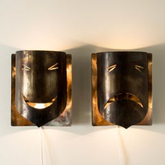 Vintage Pair of Wall Lamps, Falkenbergs Belysning, Sweden, 1950s