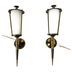 Vintage pair of wall sconces by Maison Arlus, 1950s