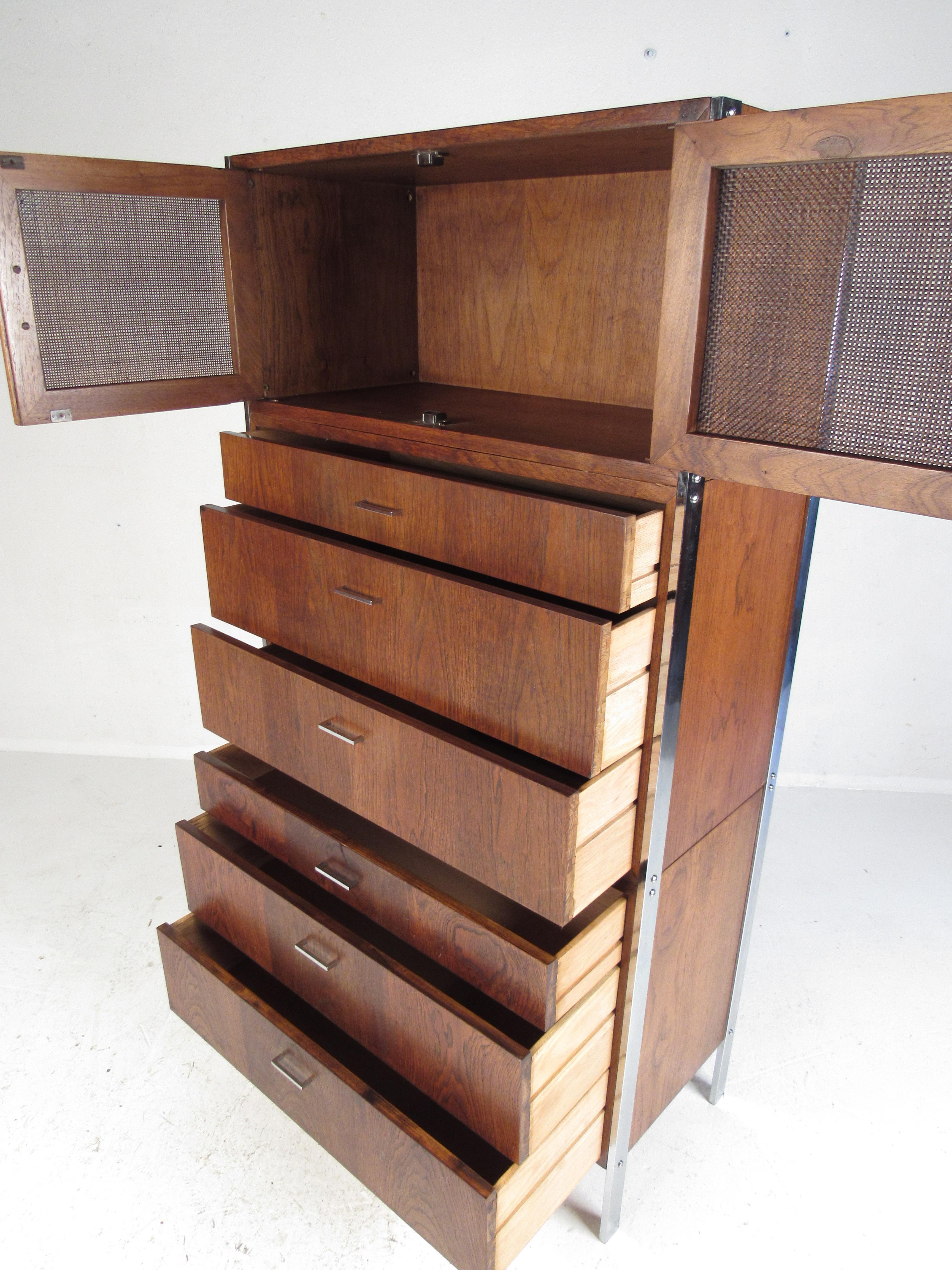 Mid-20th Century Vintage Pair of Walnut Highboy Dressers