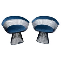 Vintage Pair of Warren Platner Chairs in Bronzed Steel for Knoll