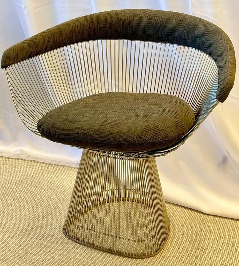 Mid-Century Modern Vintage Pair of Warren Platner for Knoll Arm / Lounge Chairs, Signed, American