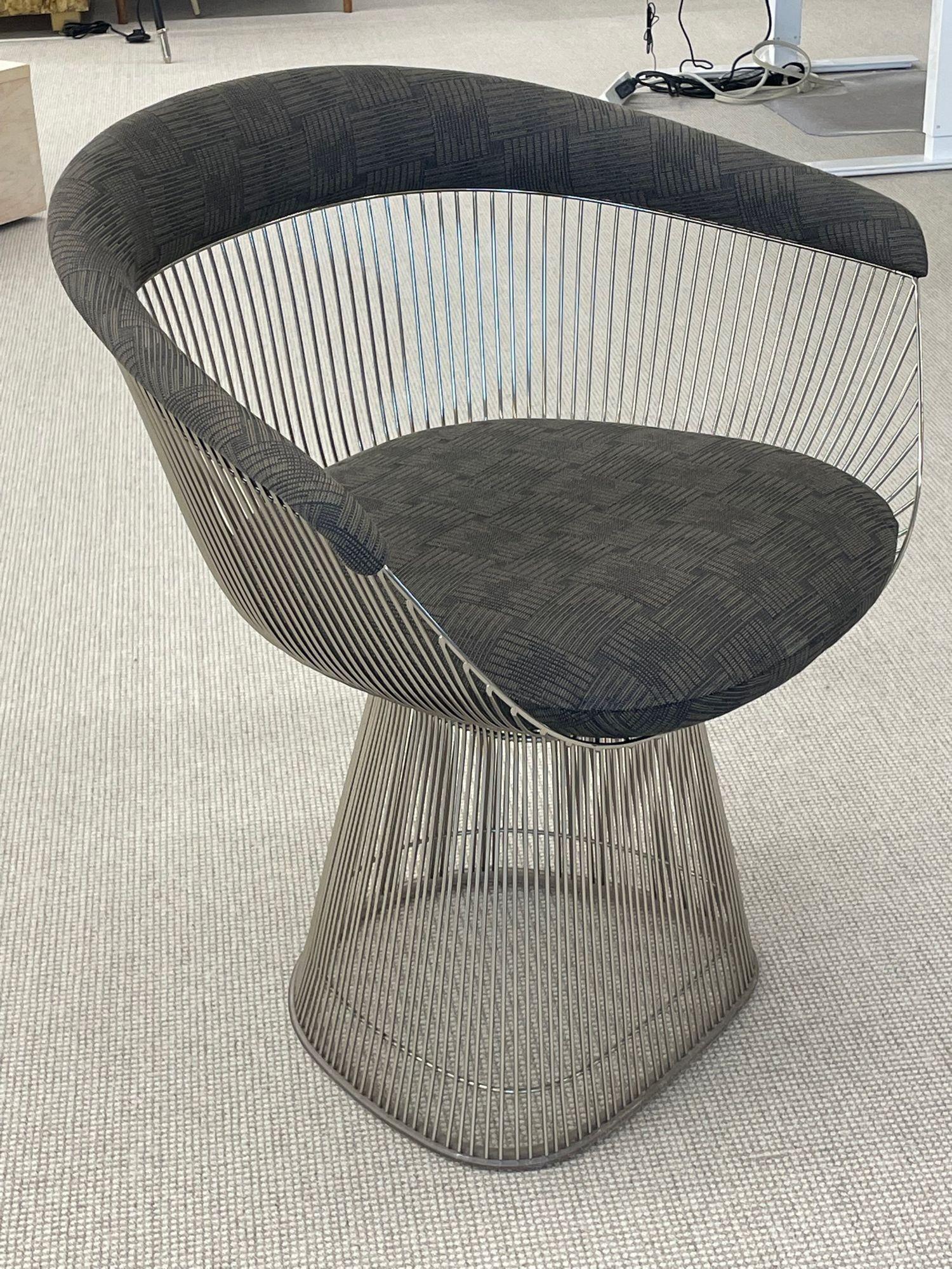 Fabric Vintage Pair of Warren Platner for Knoll Arm / Lounge Chairs, Signed, American