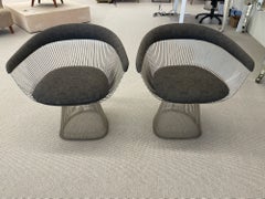 Vintage Pair of Warren Platner for Knoll Arm / Lounge Chairs, Signed, American