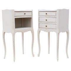 Vintage Pair of White-Painted Bedside Tables – Quality Nightstands