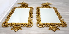 Vintage Pair of Williamsburg Phoenix Chippendale Gilded Art Mirrors