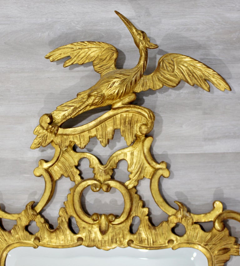 Vintage Pair of Williamsburg Phoenix Chippendale Gilded Art Mirrors at ...