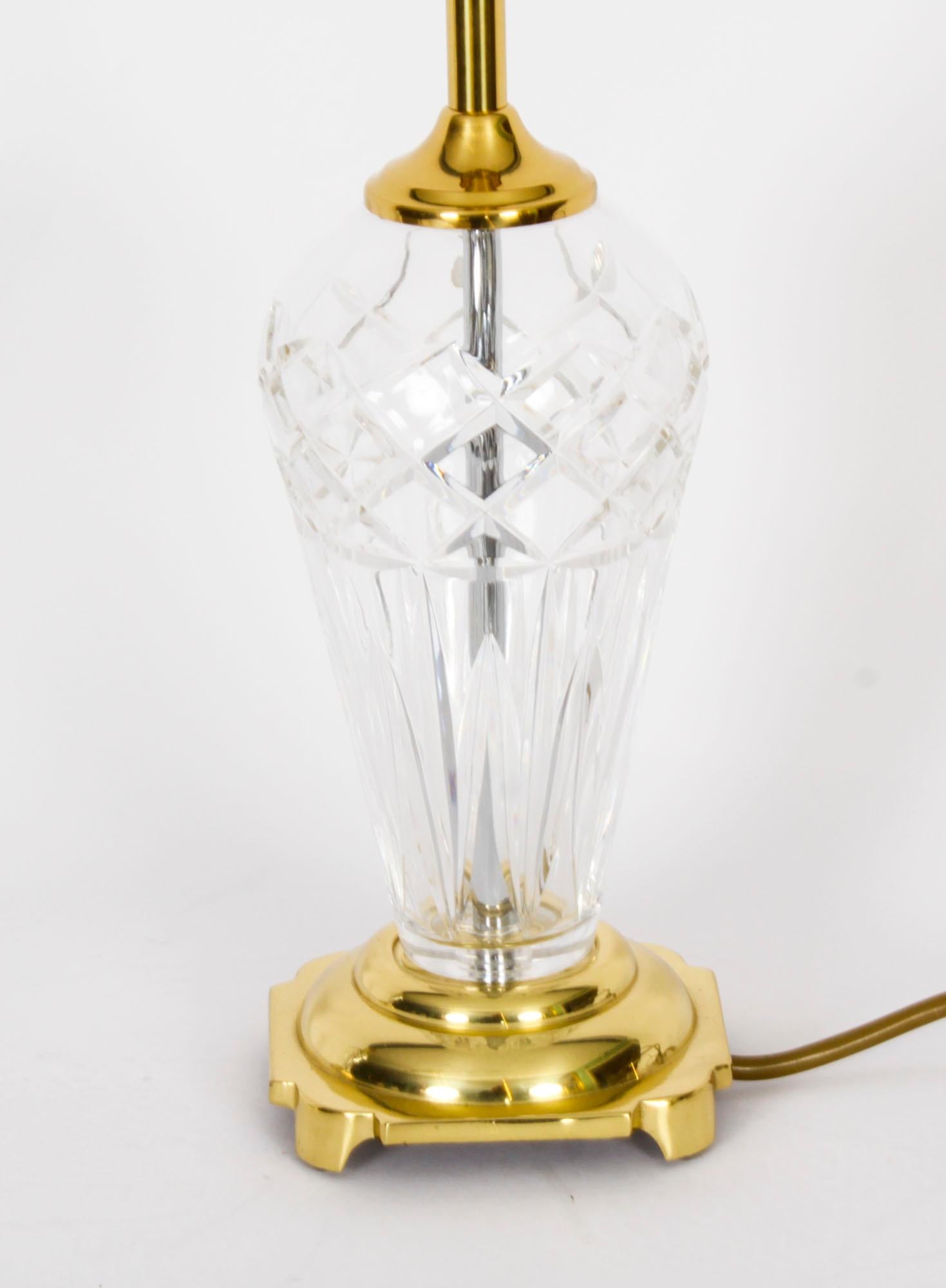 Paar Vintage-Tischlampen aus geschliffenem Windsor-Glas, 20. Jahrhundert im Angebot 6