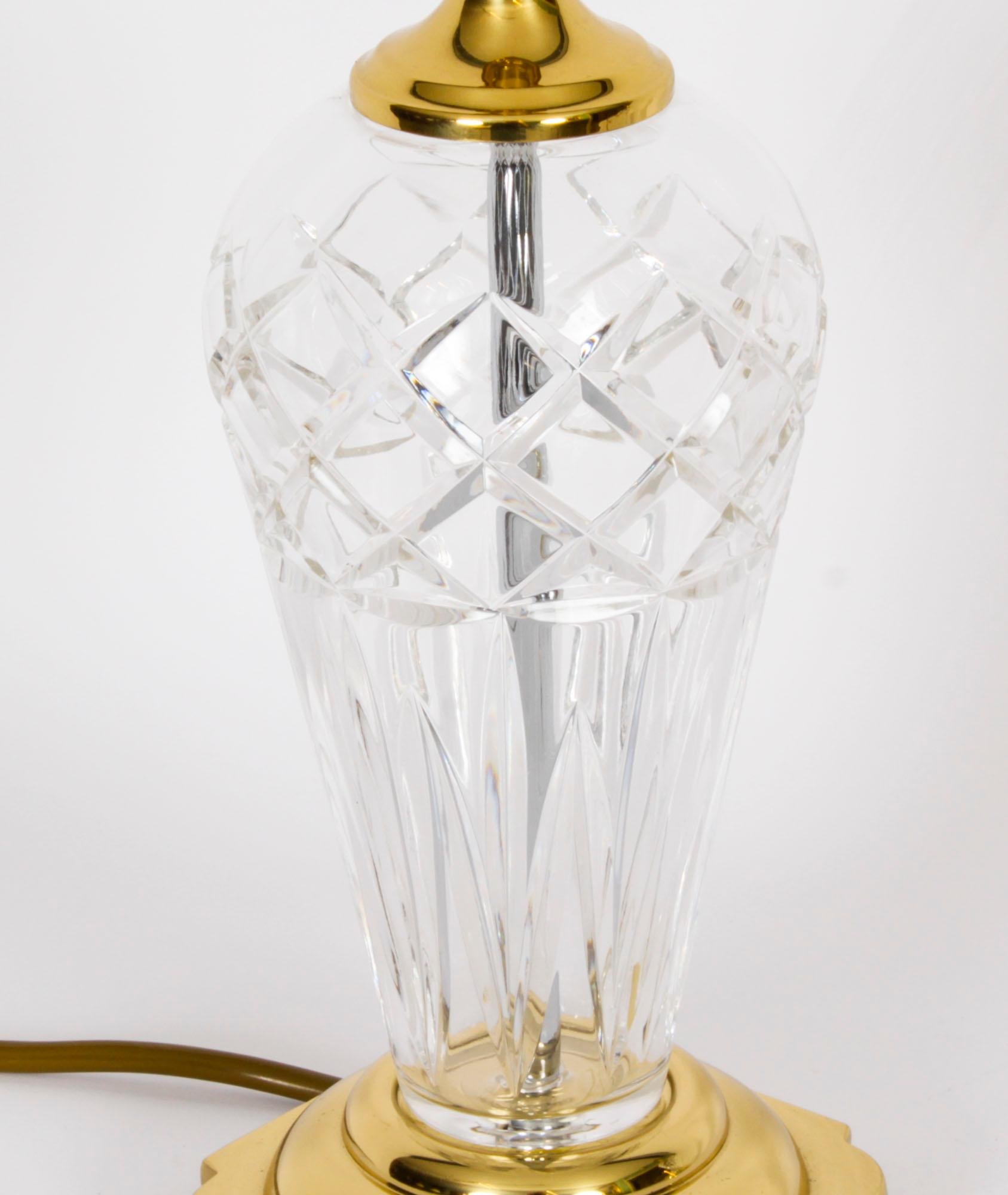 Paar Vintage-Tischlampen aus geschliffenem Windsor-Glas, 20. Jahrhundert im Angebot 4