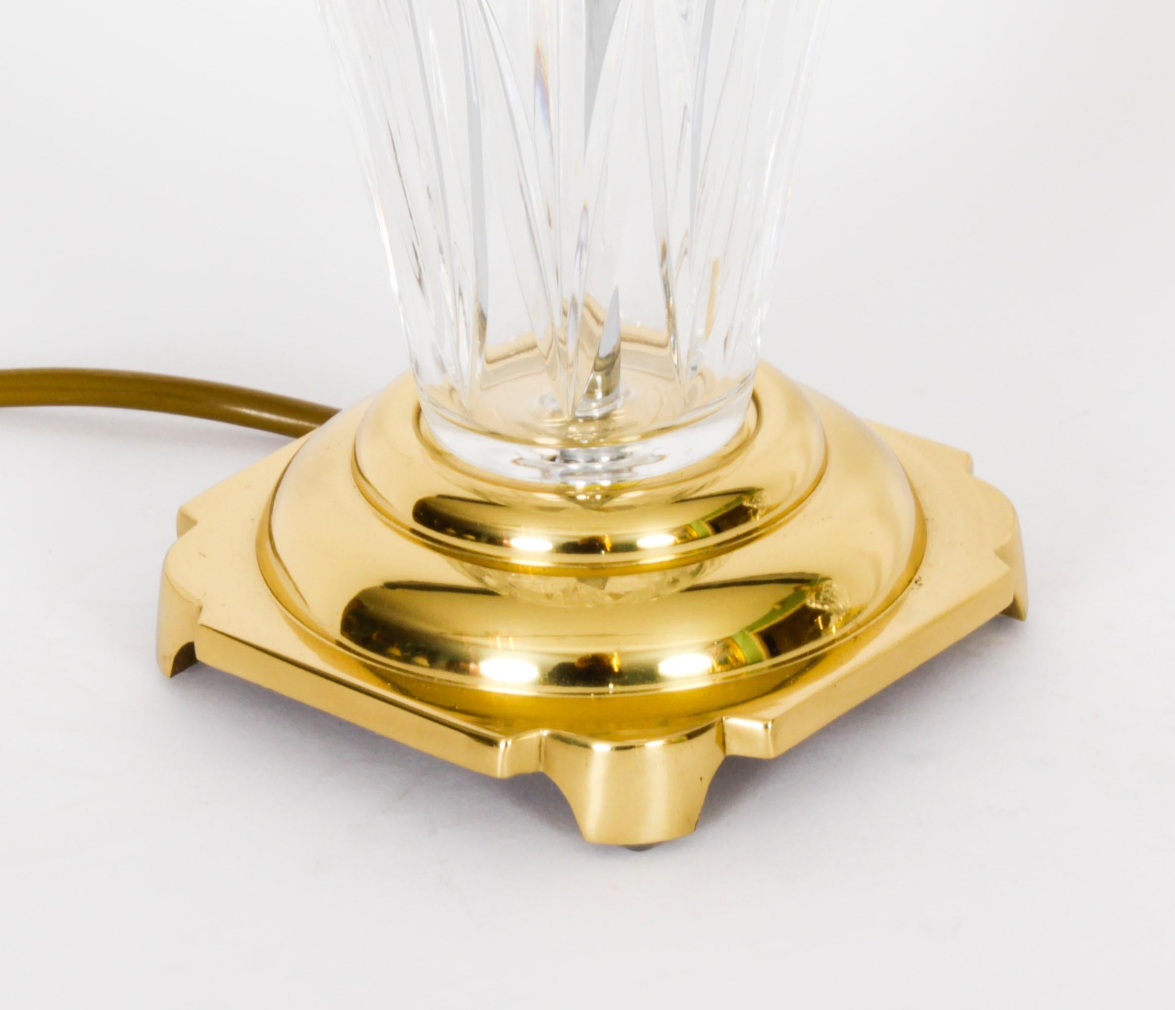 Paar Vintage-Tischlampen aus geschliffenem Windsor-Glas, 20. Jahrhundert im Angebot 5