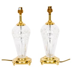 Paire de lampes de table Windsor en verre taillé 20e siècle
