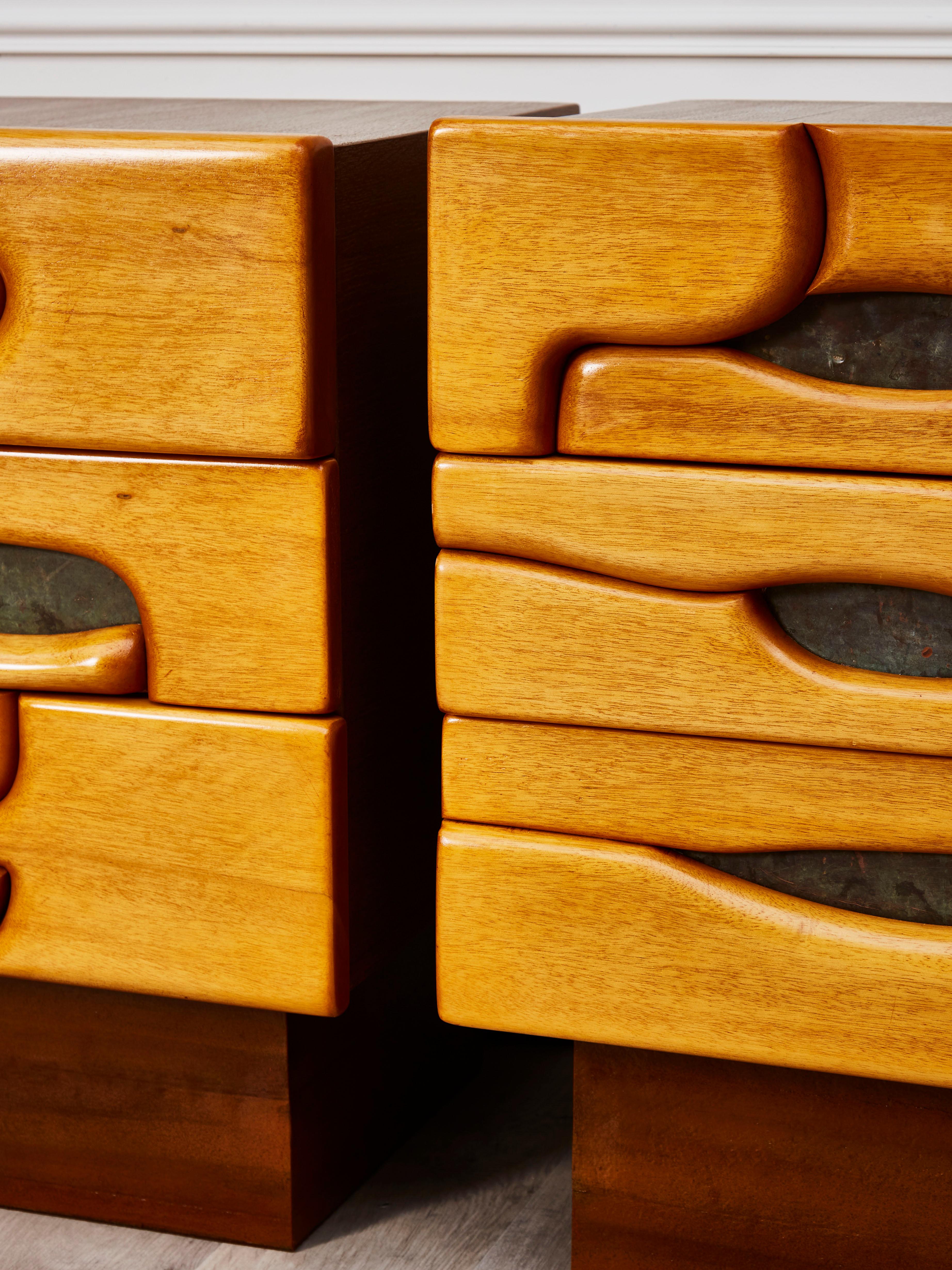 Late 20th Century Vintage Pair of Wooden Bedside Tables