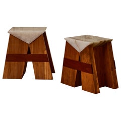 Vintage Pair of Wooden Pedestals