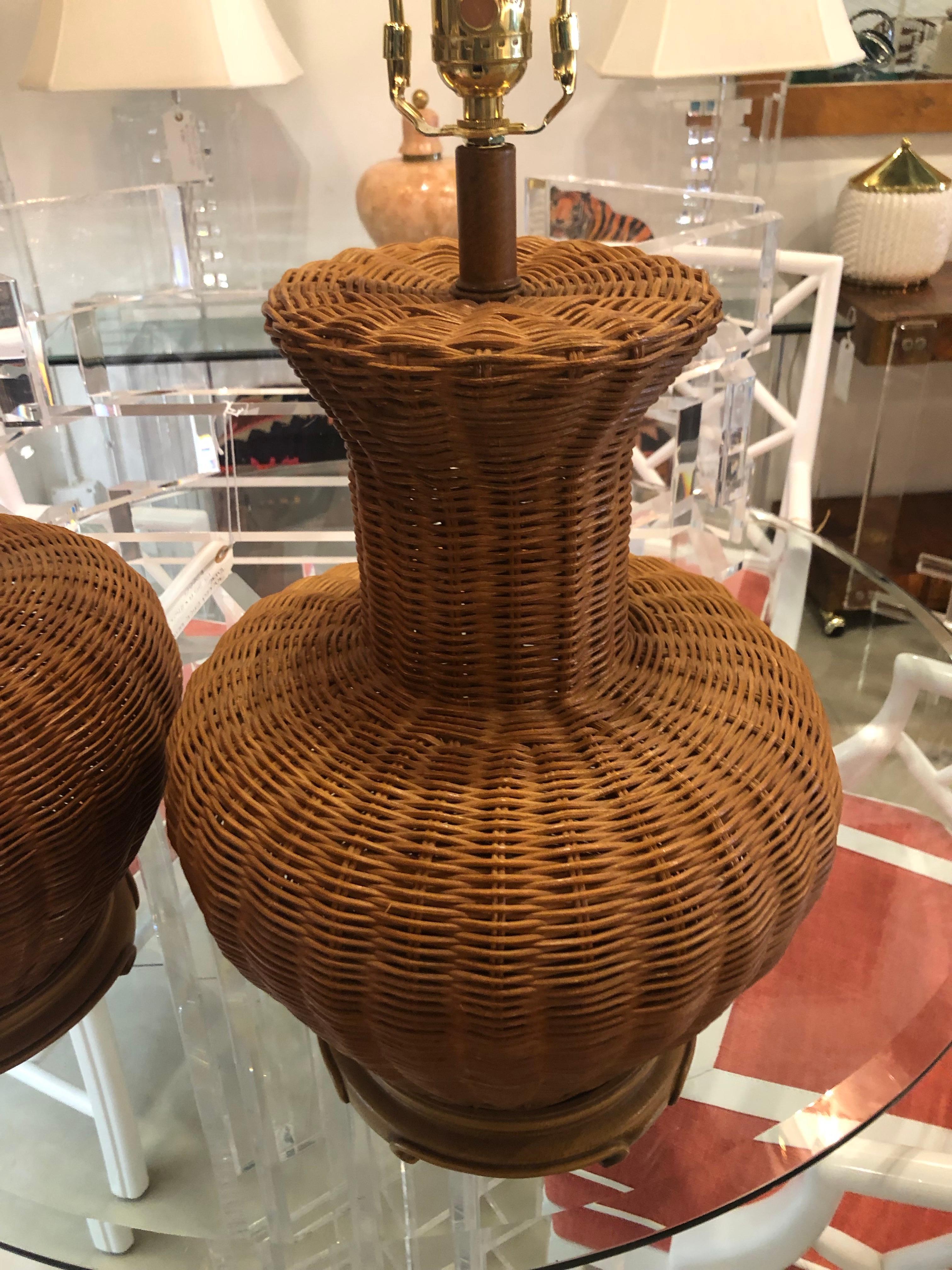 rattan ginger jar