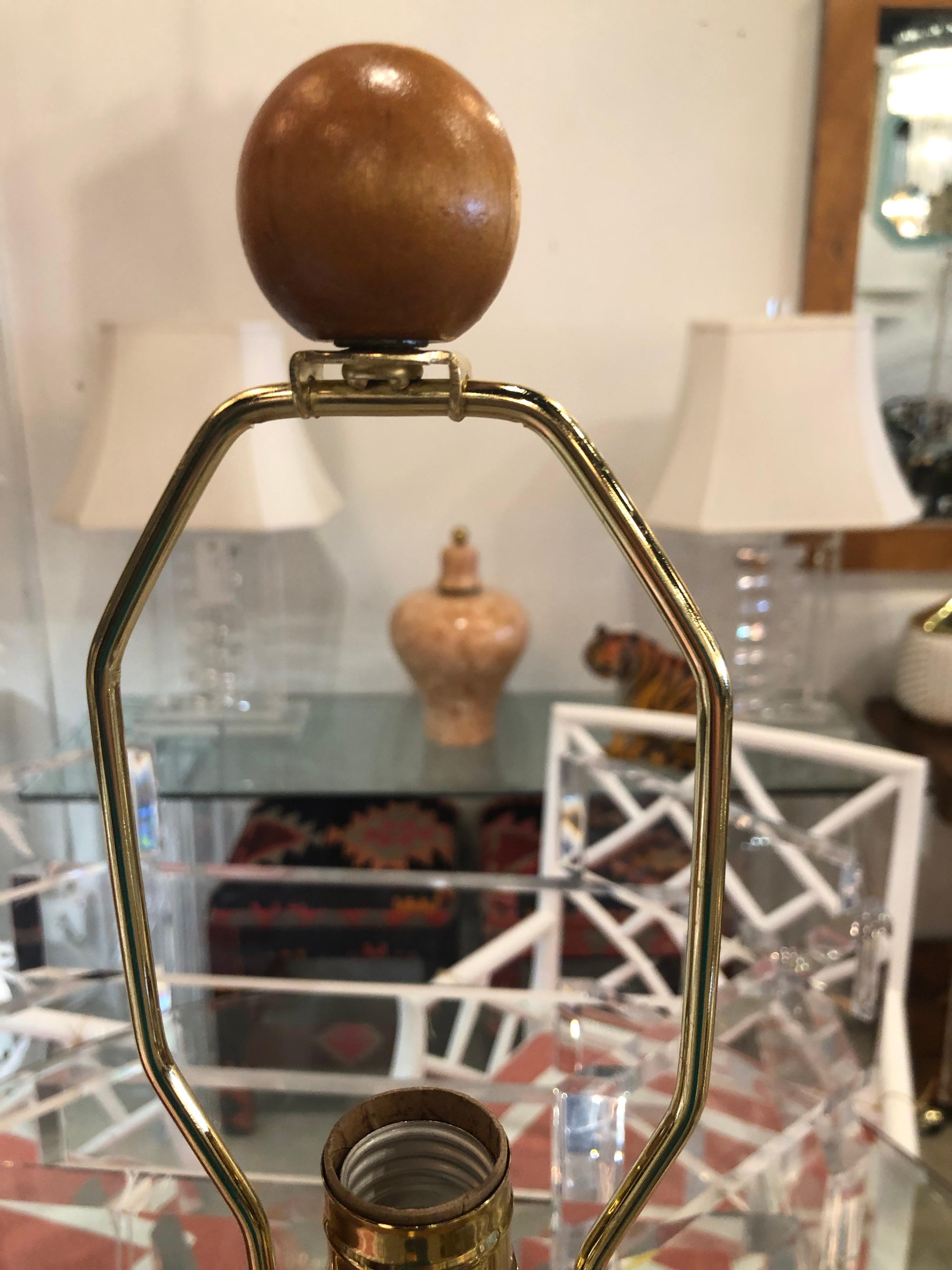 American Vintage Pair of Oversized Wicker Ginger Jar Table Lamps 