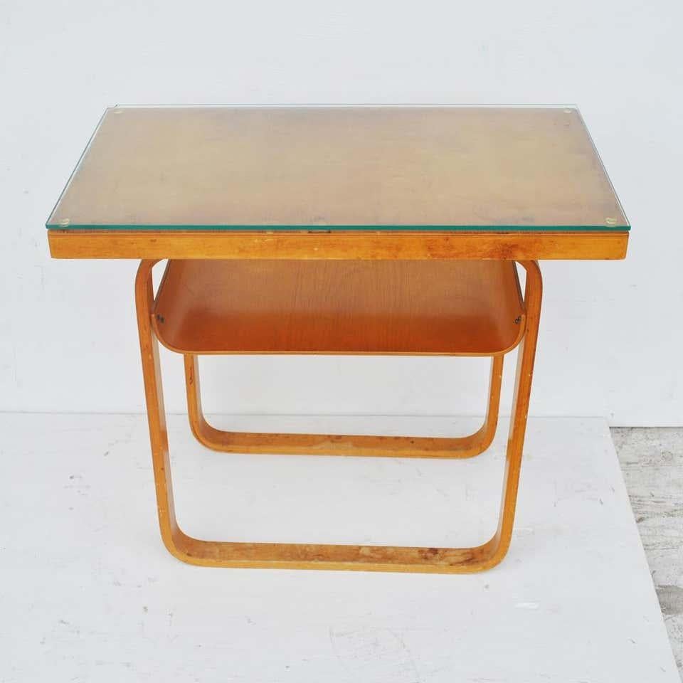 Vintage Pair of Paimio Hallway 403 Chairs and Side Table by Alvar Aalto 4