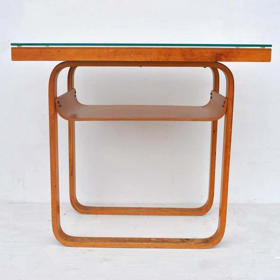 Vintage Pair of Paimio Hallway 403 Chairs and Side Table by Alvar Aalto 5