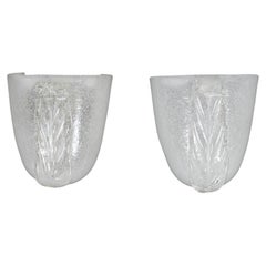 Vintage Pair Pulegoso Murano Glass Sconces