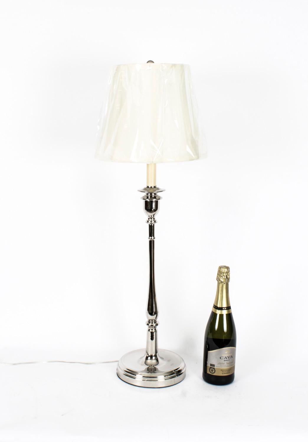 Vintage Pair Ralph Lauren Chrome Table Lamps, Late 20th Century For Sale 1