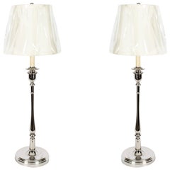 Vintage Pair Ralph Lauren Chrome Table Lamps, Late 20th Century