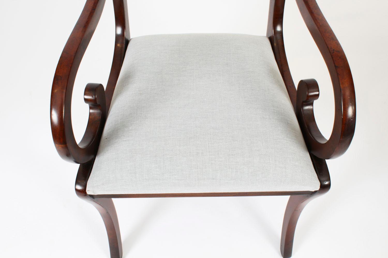 Paire de fauteuils à dossier en corde de style Revive 20ème siècle en vente 1