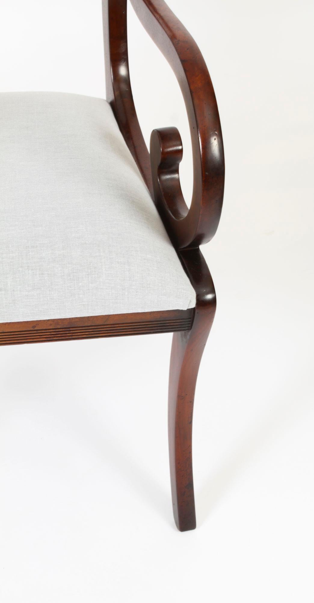 Paire de fauteuils à dossier en corde de style Revive 20ème siècle en vente 2