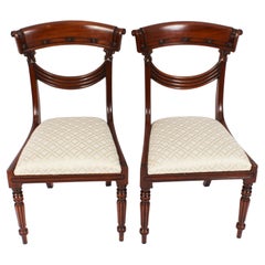 Vintage Pair Regency Revival Swag Back Chairs Desk Chairs 20th Century